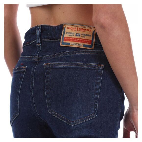 Diesel Womens/Ladies 2018 Slandy Low Leather Badge Skinny Jeans / Blue - Picture 4 of 5